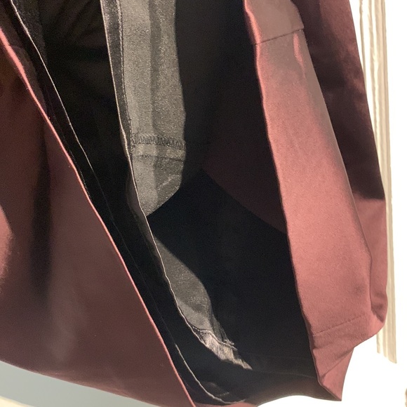 French Connection purple satin party dress with ruffle sleeves - Picture 9 of 11